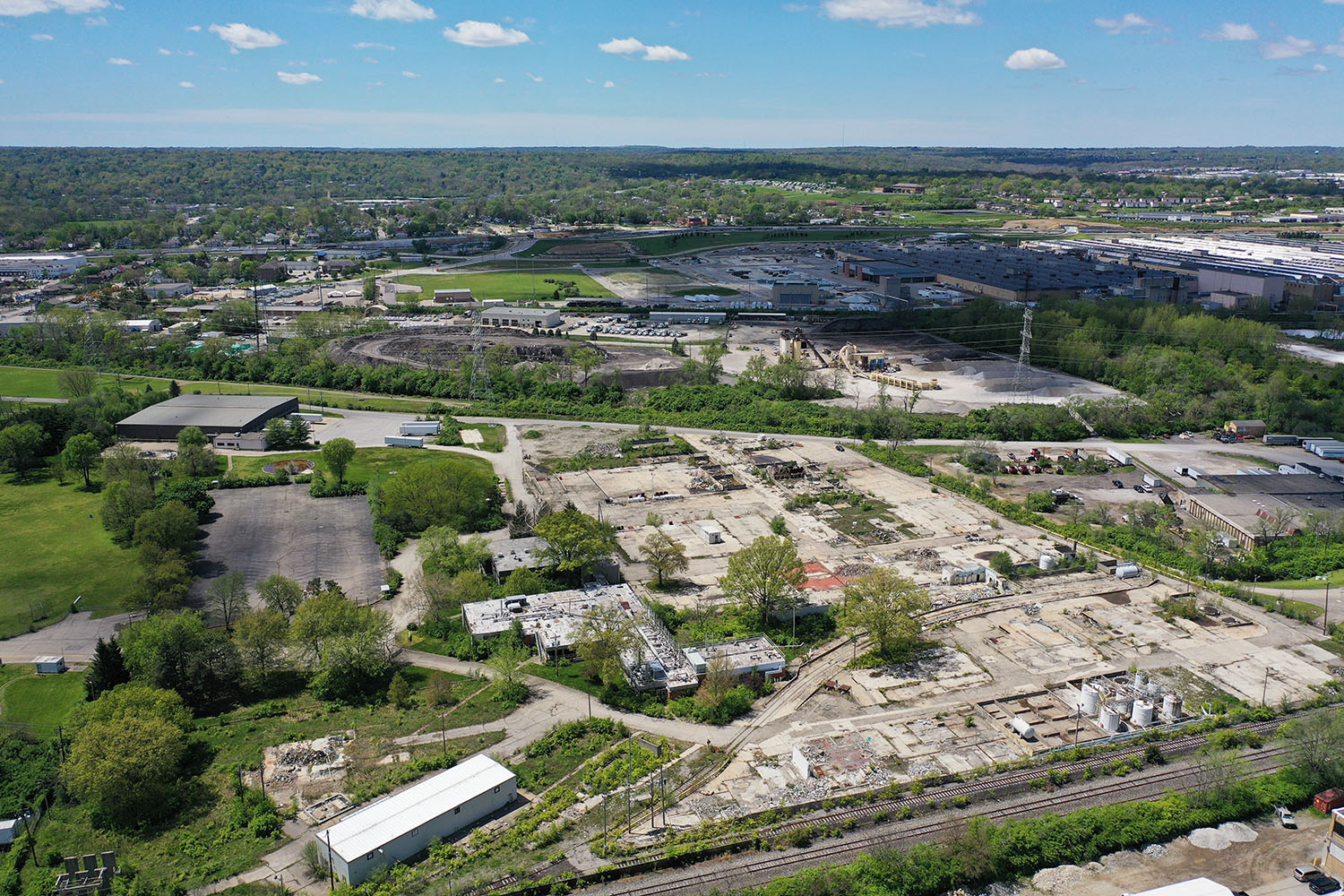 Aerial view of former Dow Chemical in Reading Ohio