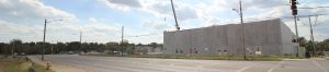 View of new speculative manufacturing building under construction at the intersection of Seymour and Langdon Farm in Bond Hill at the site of the former Cincinnati Gardens