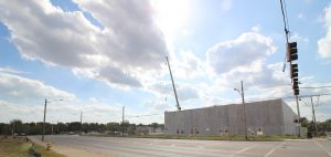 View of new speculative manufacturing building under construction at the intersection of Seymour and Langdon Farm in Bond Hill at the site of the former Cincinnati Gardens