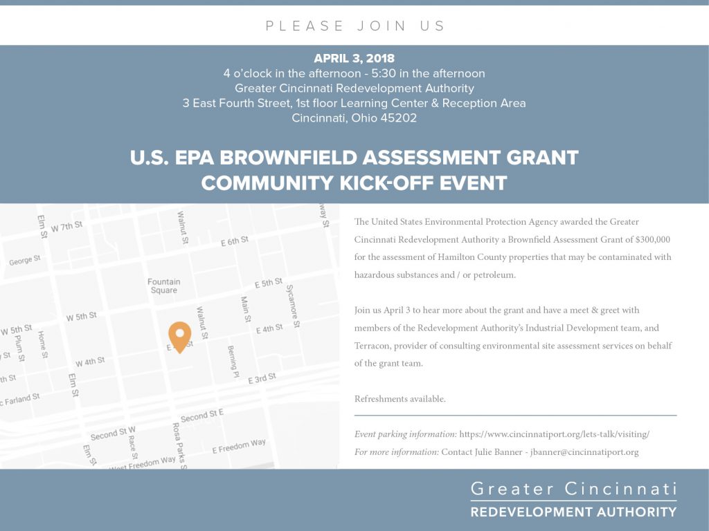 US EPA Brownfield Assessment Kickoff Event Invite