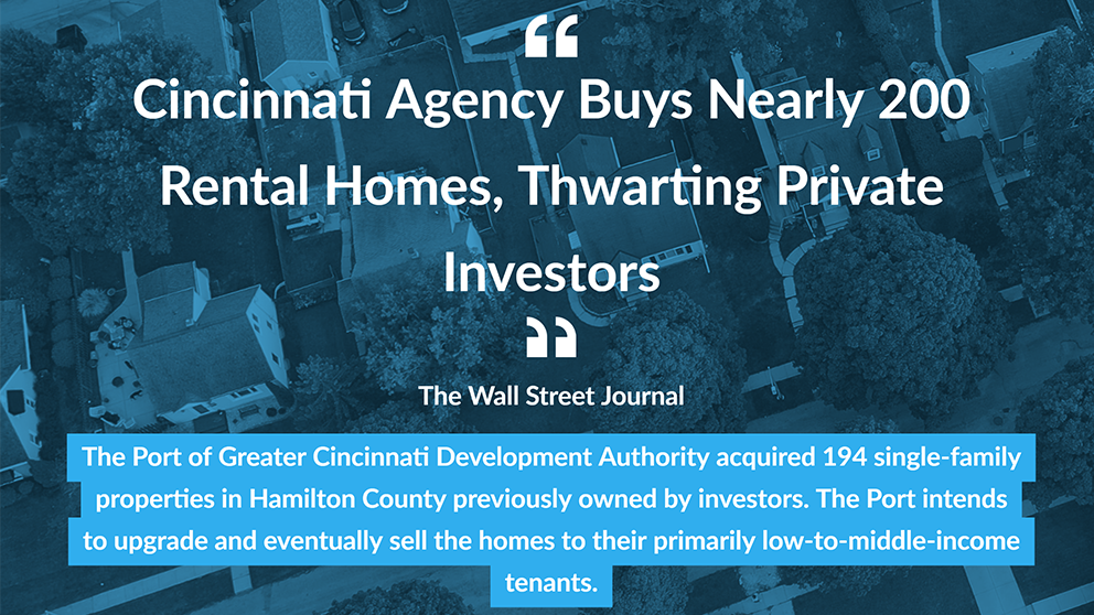 Headline: Cincinnati Agency Buys Nearly 200 Rental Homes Thwarting Private Investors - Wall Street Journal